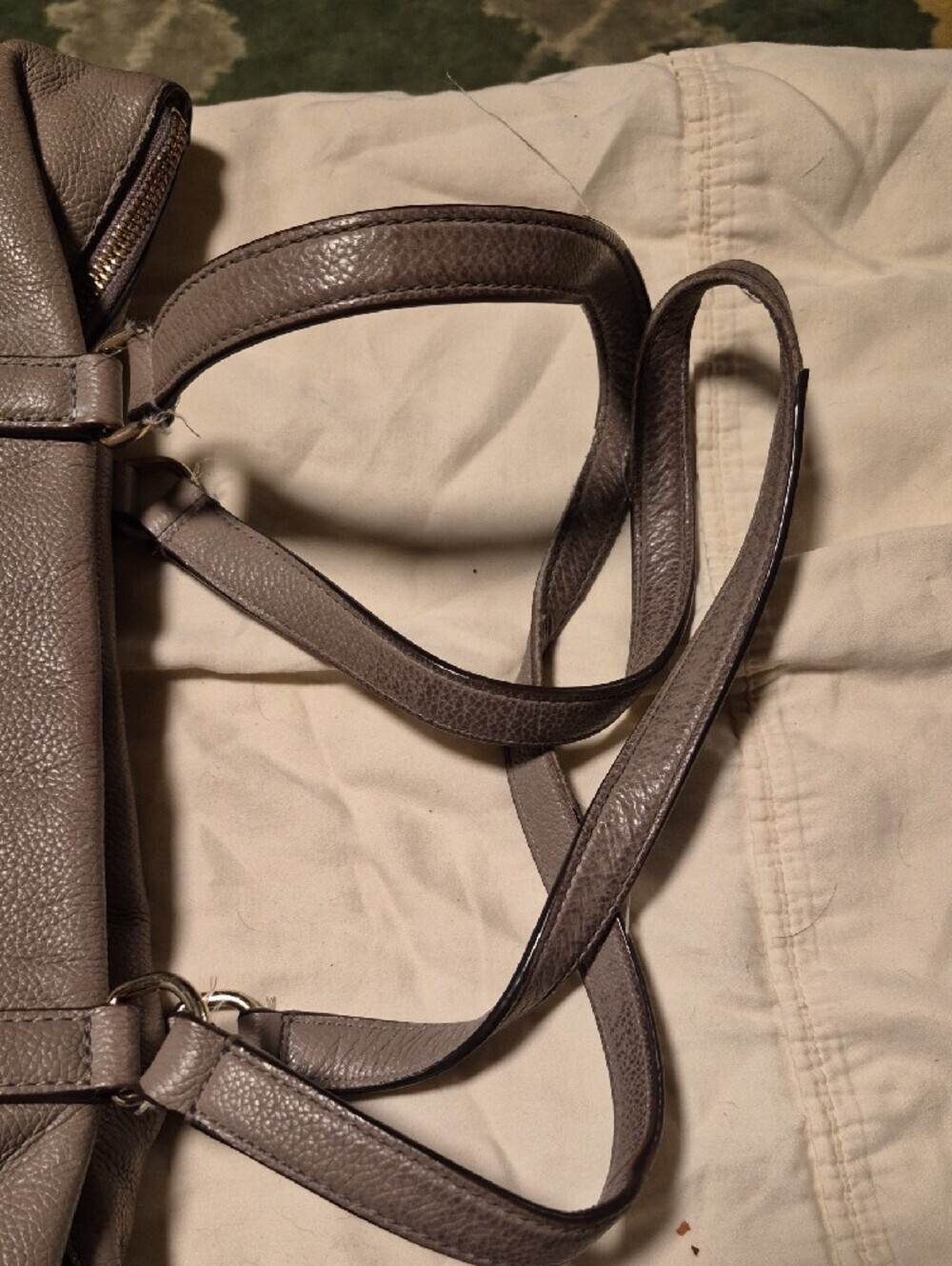 kate spade pebble leather embossed tote in taupe gray - Picture 6 of 9